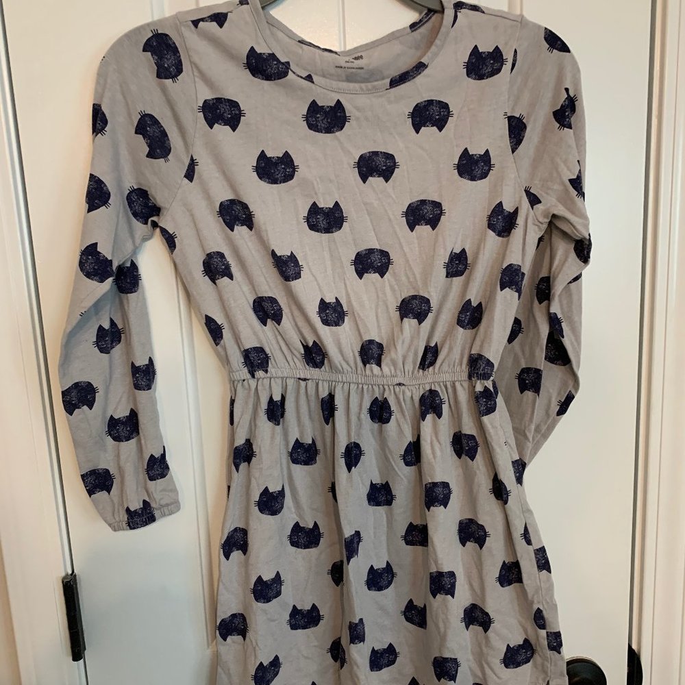 Gymboree Gray & Navy Cat Dress